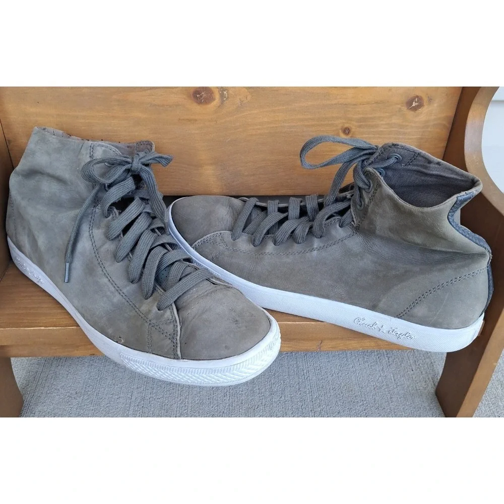 Converse‎ Chuck Taylor All Star High-Top Olive Green Leather Sneakers Shoes M 12